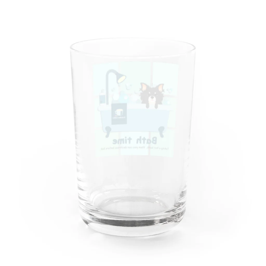 Teal Blue Coffeeのお風呂の時間_tile Ver. Water Glass :back