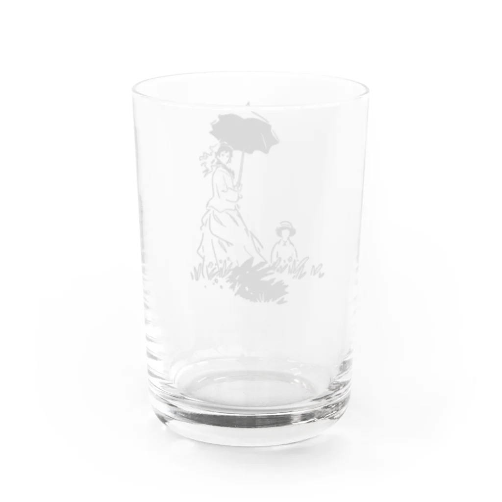 山形屋米店のクロード・モネ「日傘をさす女」 Water Glass :back