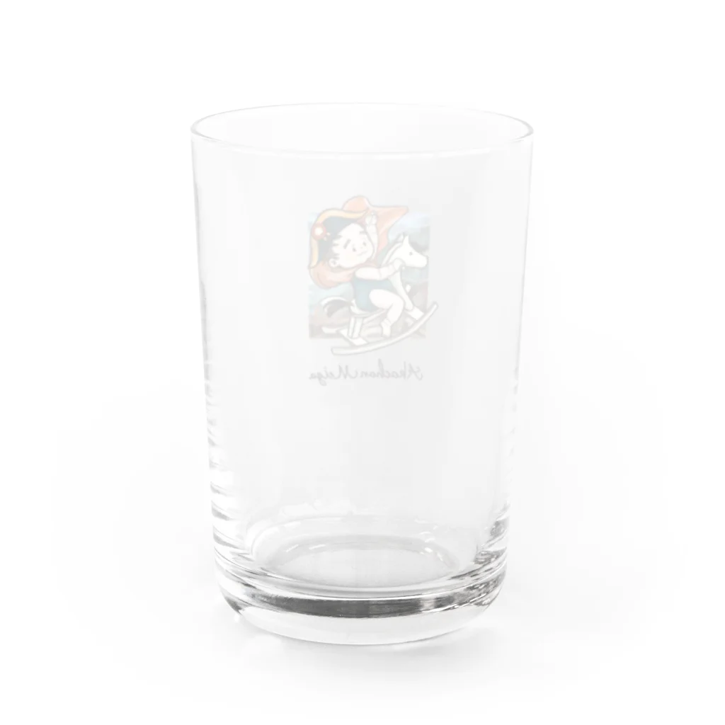 くまとむっち🦦のナポレオンな赤ちゃん（ロゴ有り） Water Glass :back
