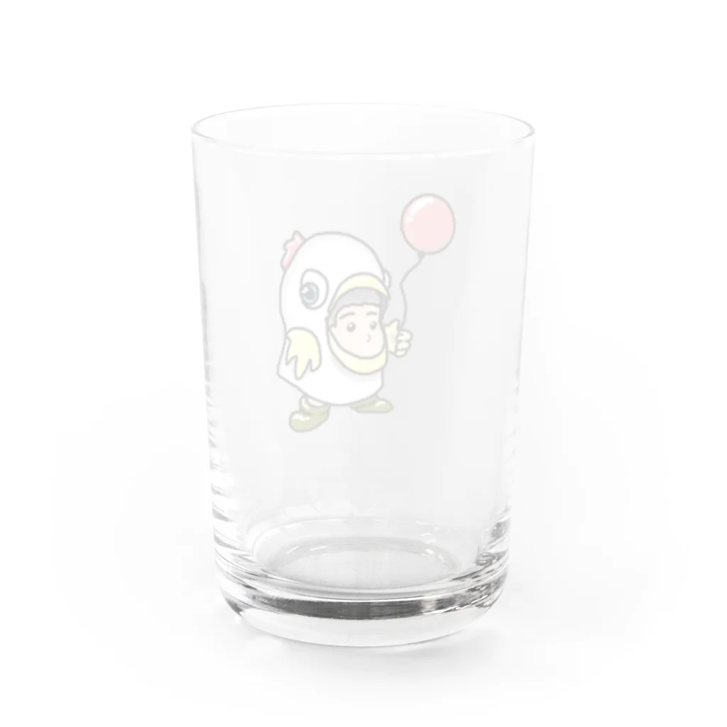 ガム坊主の公式グッズショップの被り小人シリーズ（ニワトリ） Water Glass :back