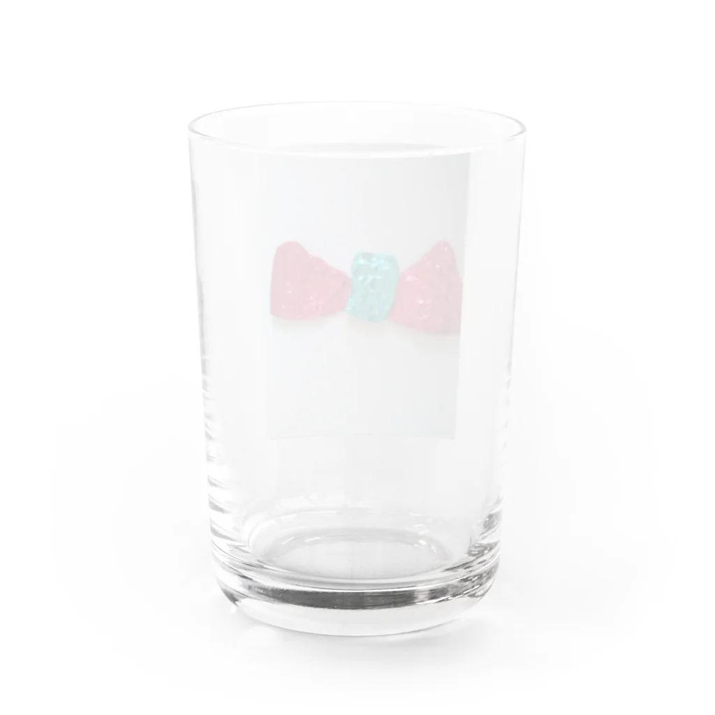 ねこの森でお散歩のキラキラ立体リボン Water Glass :back