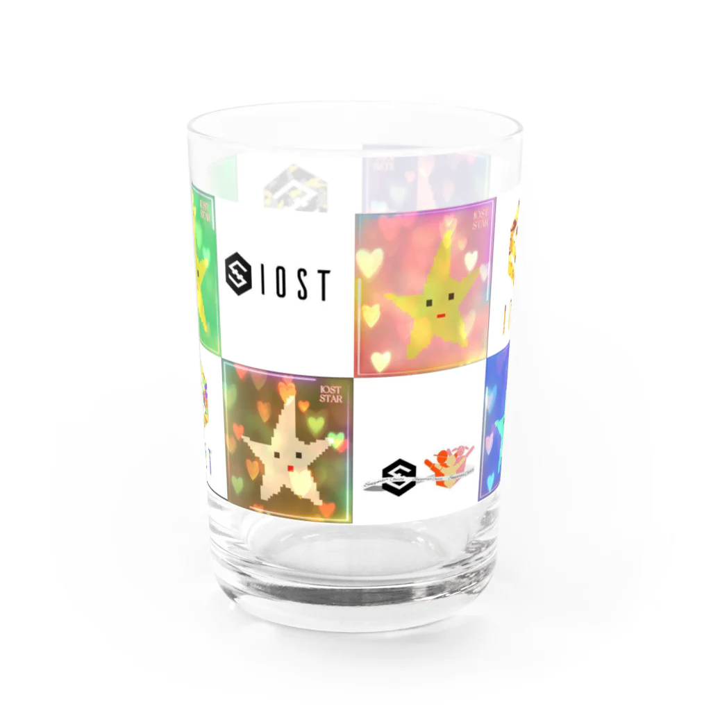 IOST_Supporter_CharityのIOST【ロゴ+如月スター】 Water Glass :back