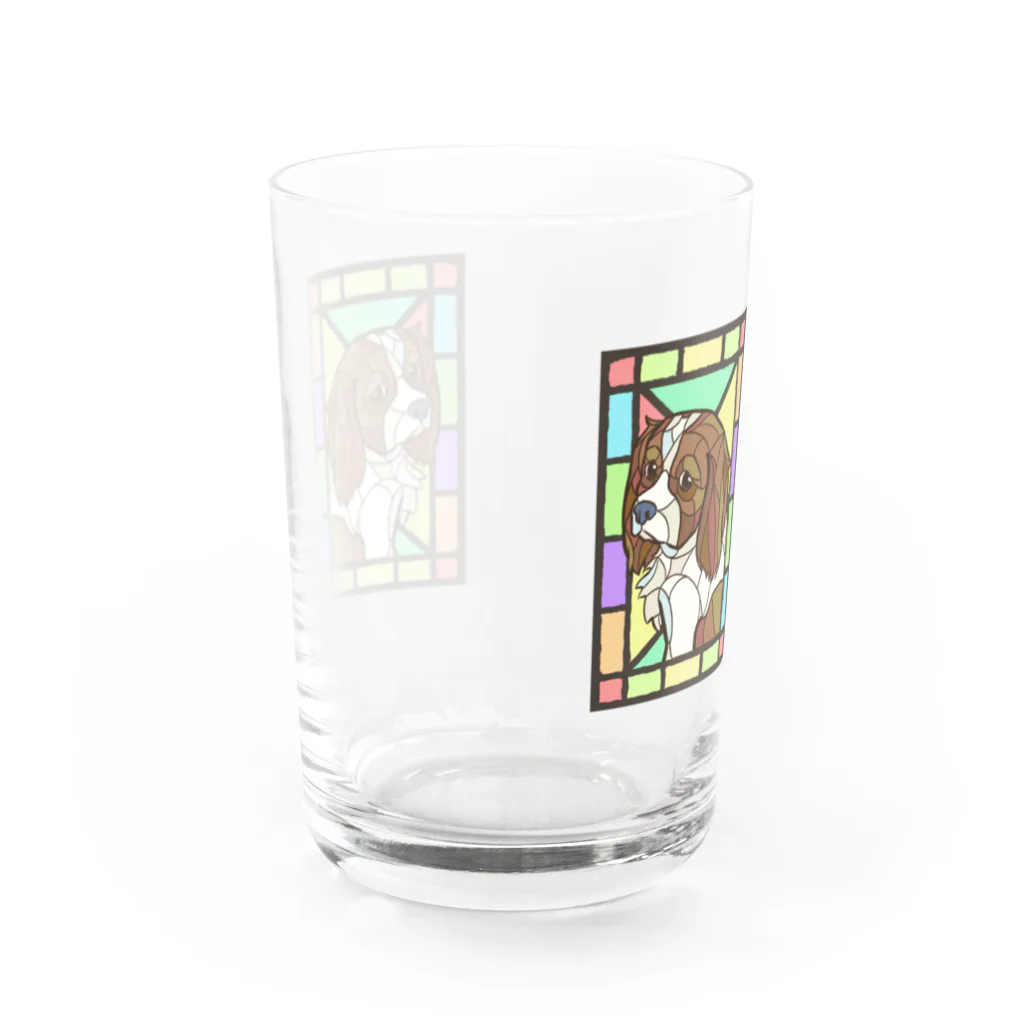 SKショップのステンドグラス風キャバリア　グラス Water Glass :back