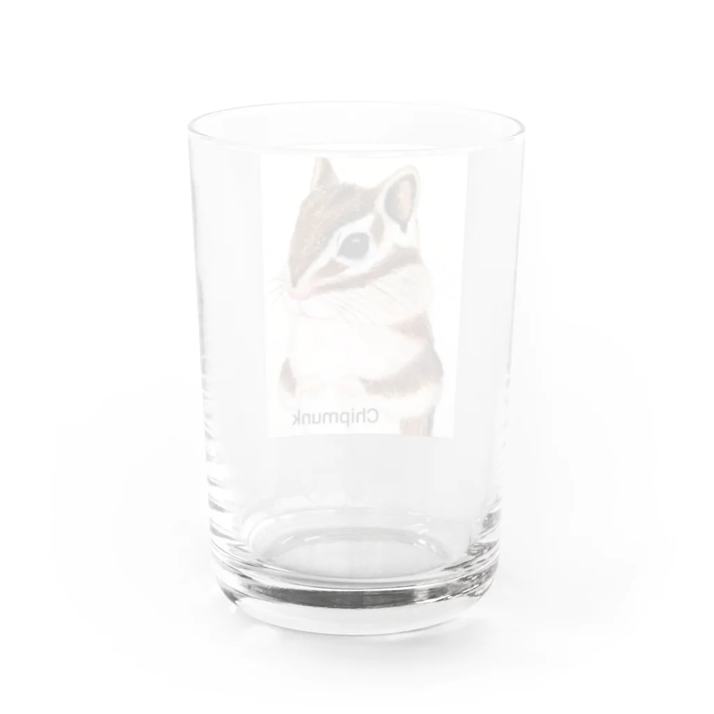 シマリス部　のシマリスさんお手手ギュッ Water Glass :back