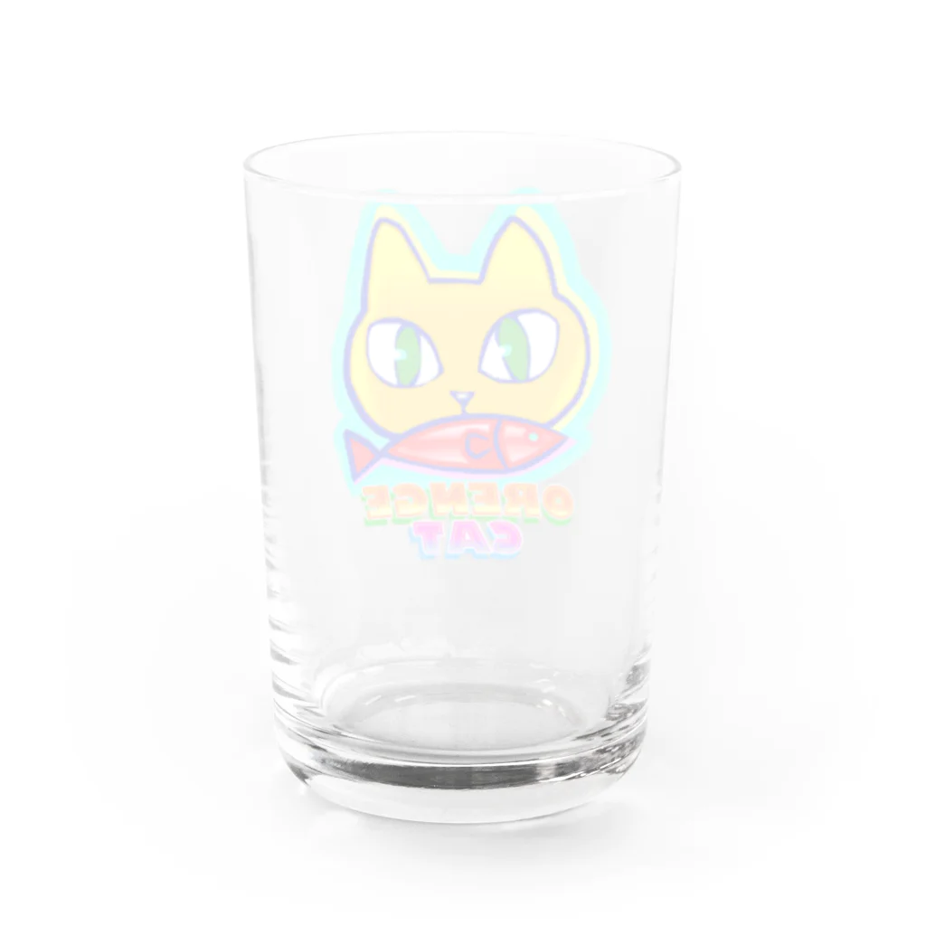 ✨🌈✨ユラクラカン🇯🇵 ✨🌈✨の🍊🐈 オレンジキャット🍊🐈　ライト Water Glass :back