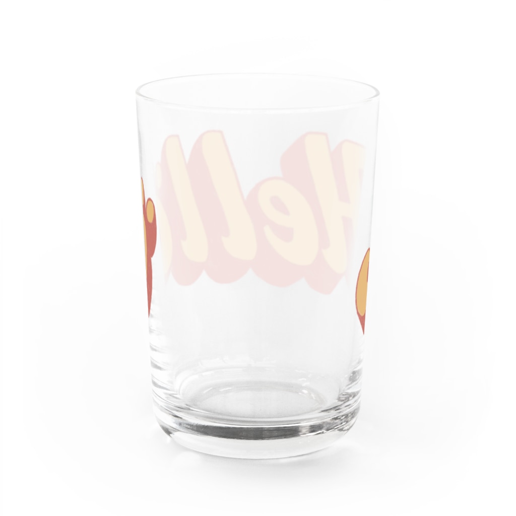 コノデザインのCat says hello Water Glass :back