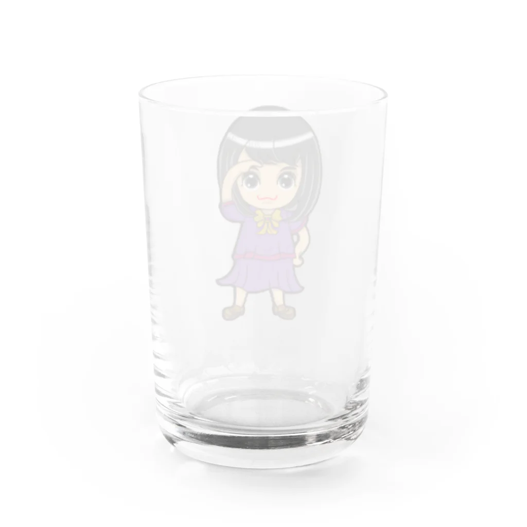 🤍一ノ瀬 彩 🐇⸒⸒ suzuri支店🤍のちびキャラ/SCHOOLTYPE:紫【一ノ瀬彩】 Water Glass :back