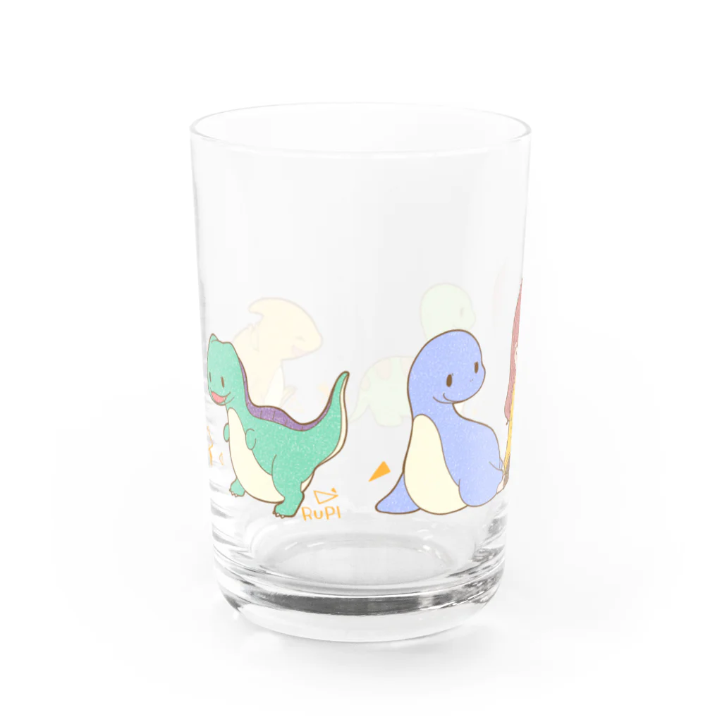 るぴの雑貨屋の恐竜くんとるぴさんグラス Water Glass :back