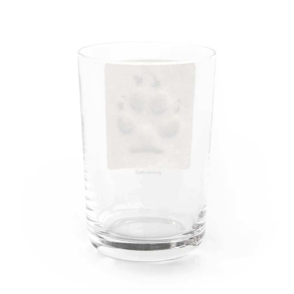 paweyetailの犬の足跡 Water Glass :back