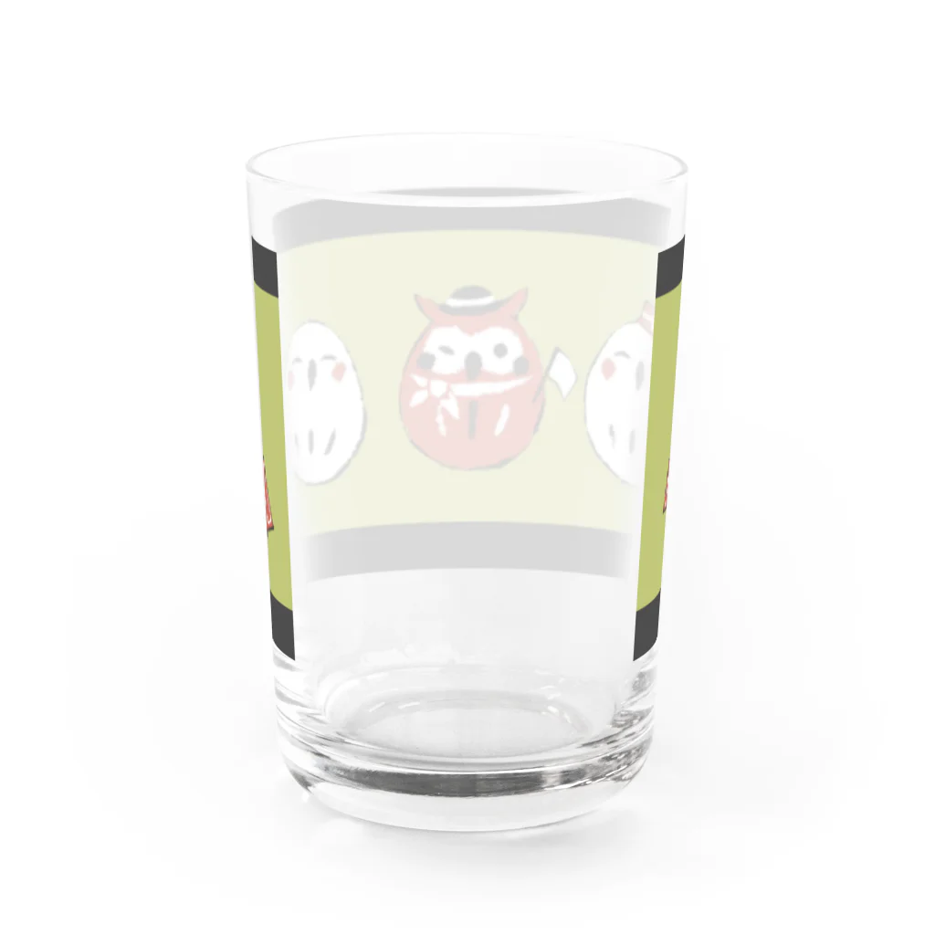 まほうおばばの招福ふくろう Water Glass :back