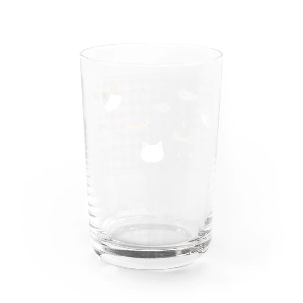 ねこてぃぶのチェック柄 Water Glass :back