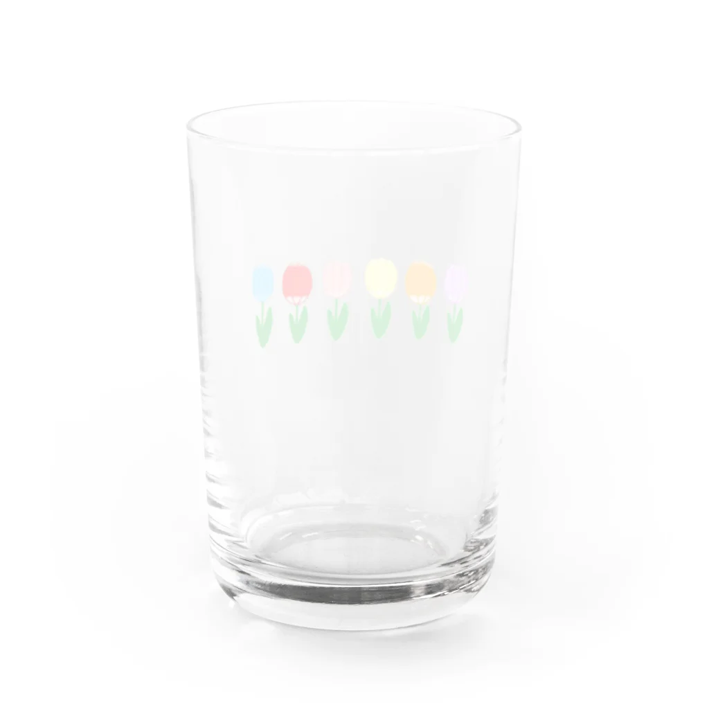 "hand omame" HAPPY Factory from SUZURIのBlooming flowers for colorful Water Glass :back