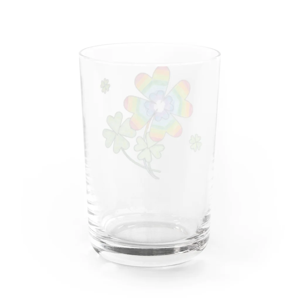 NANASHOPのレインボークローバー🌈 Water Glass :back