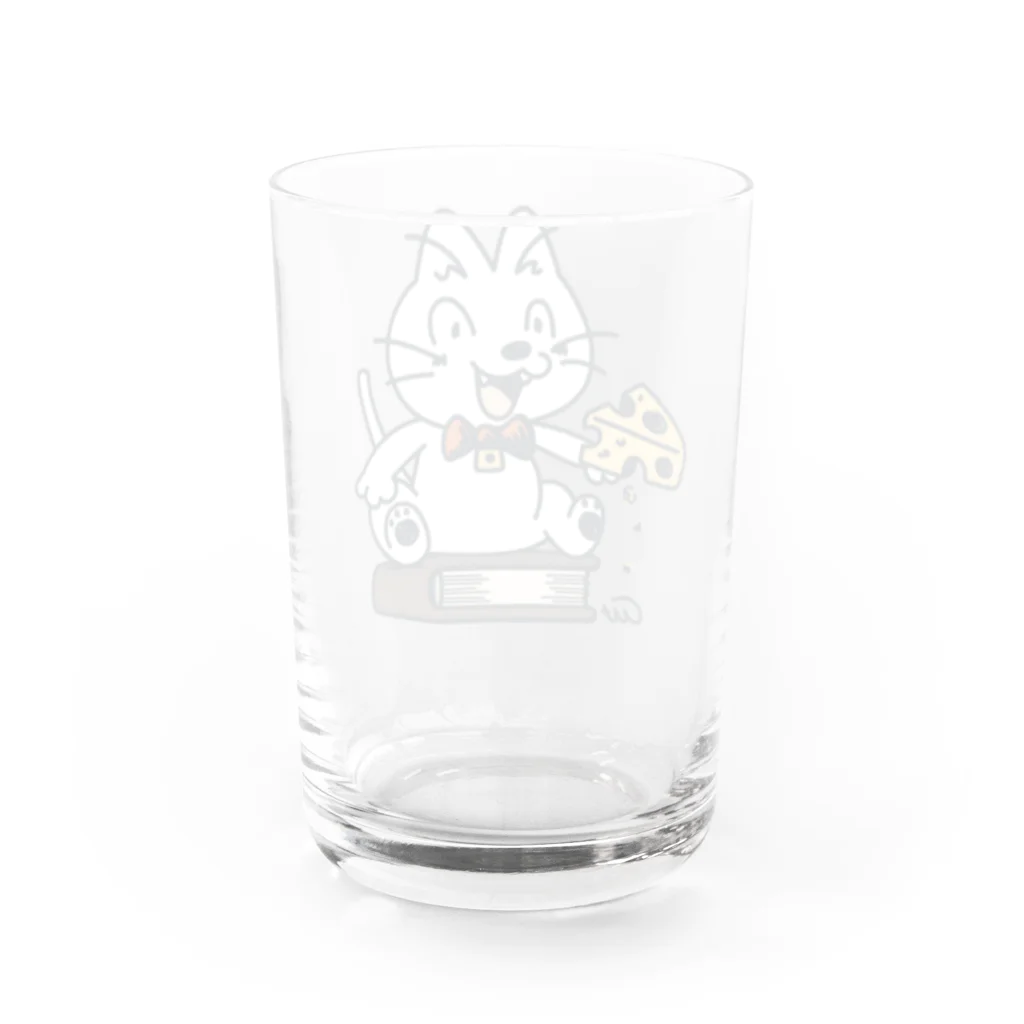 イラスト MONYAAT のねことネズミと例のチーズB Water Glass :back