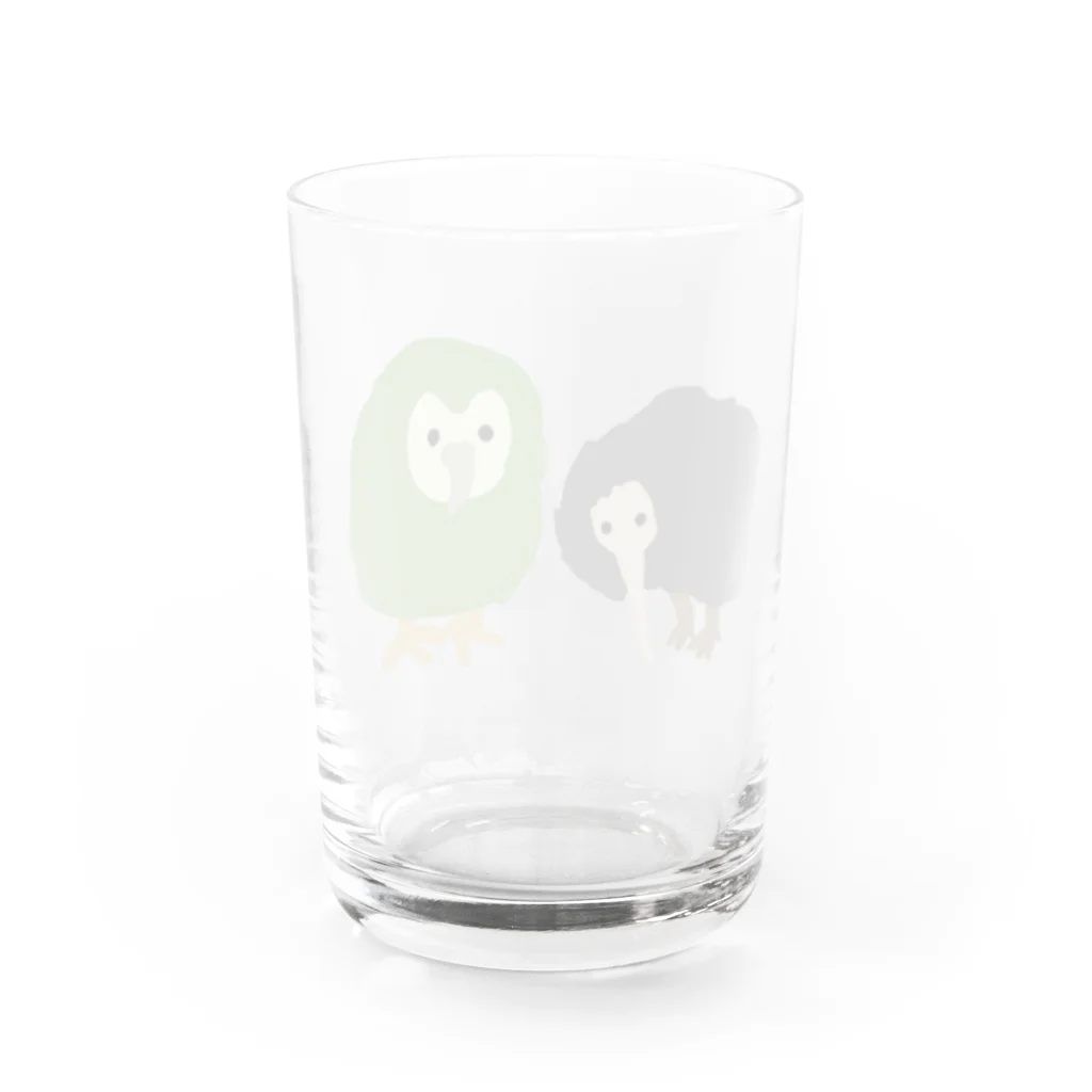 いきものや　のの（別館）のキーウィとカカポ【文字無し】 Water Glass :back