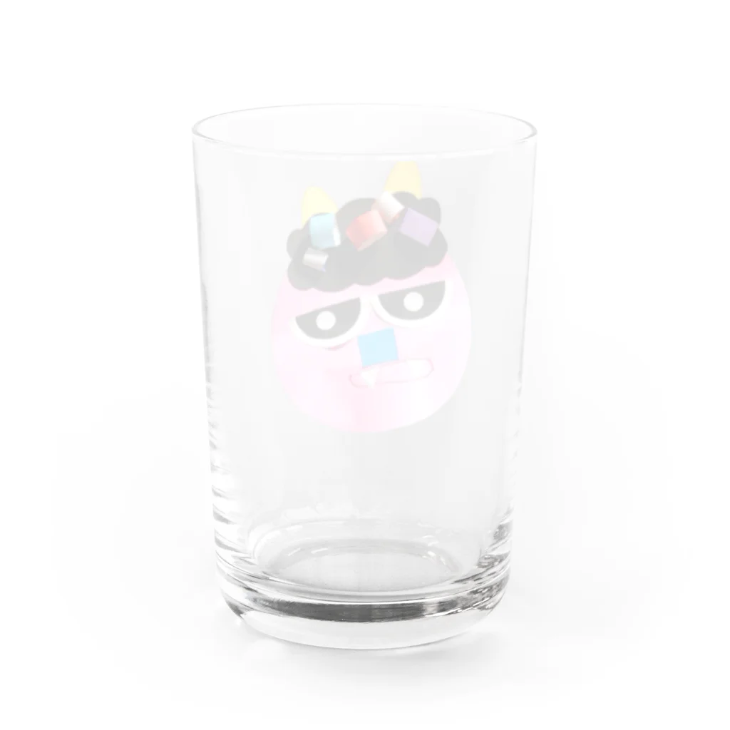 ちびっこママのやる気のないピンク鬼 Water Glass :back