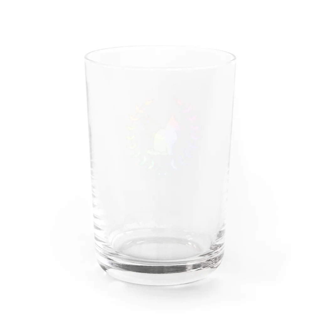 いろはにゃんこ堂の羽ねこさん(虹1) Water Glass :back