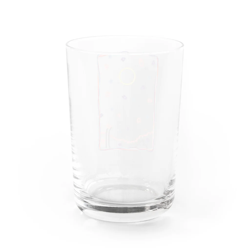 cosmicatiromの夜桜と散歩猫 Water Glass :back