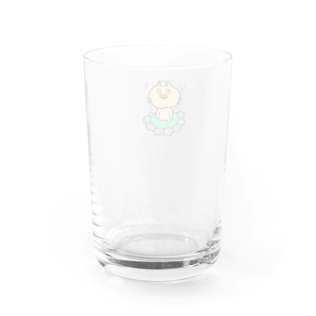 マッハナイスガイの温泉猫（小） Water Glass :back