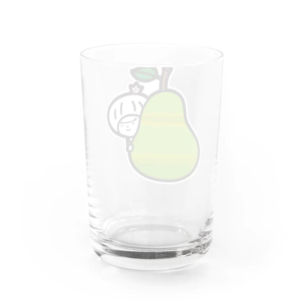 きくのらくがきの洋梨ときく Water Glass :back