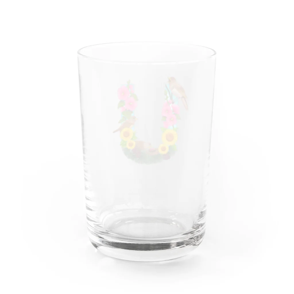 besitos ウクライナ支援の"U for Ukraine"　ウクライナ支援 Water Glass :back