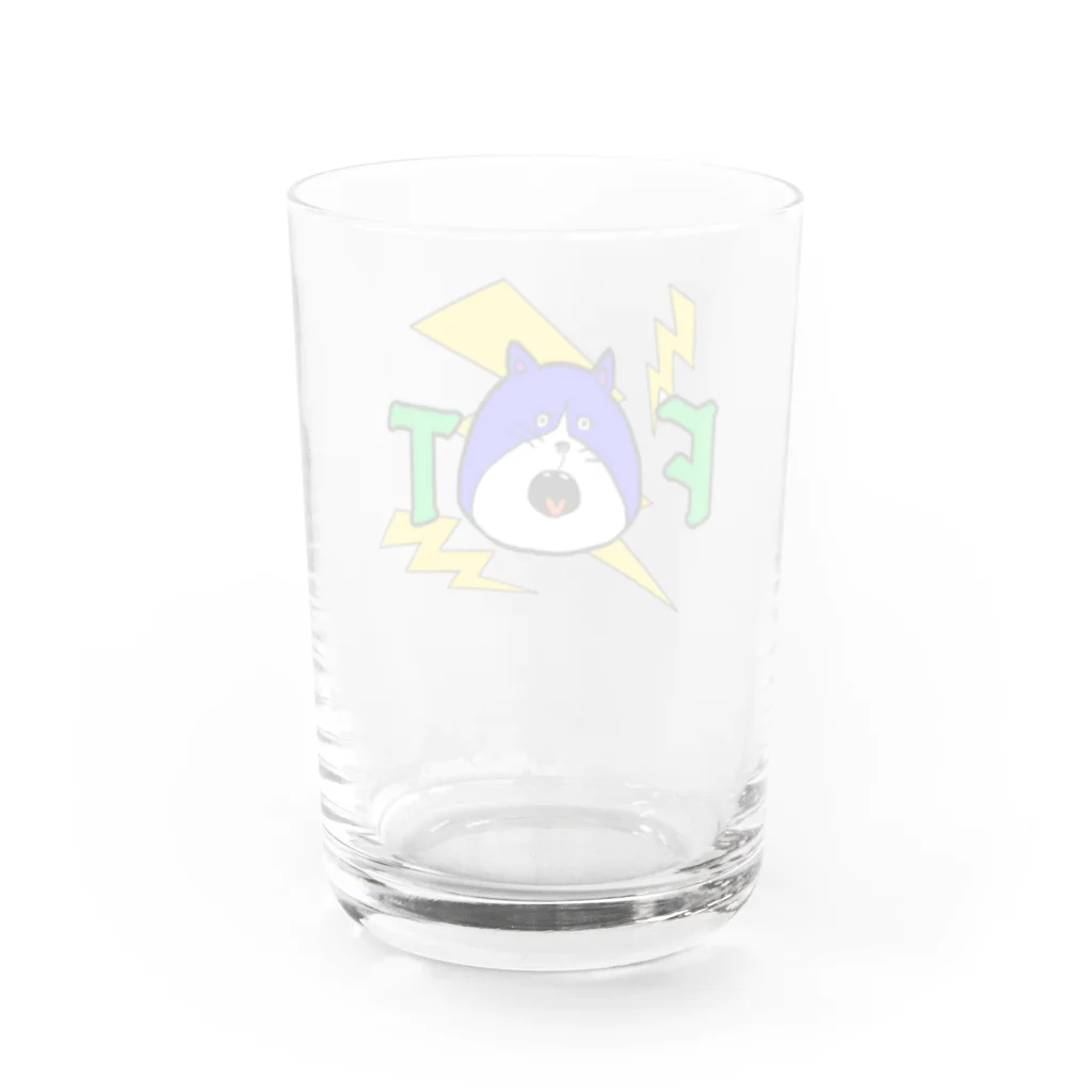 美容室フィットのハチワレネコ Water Glass :back