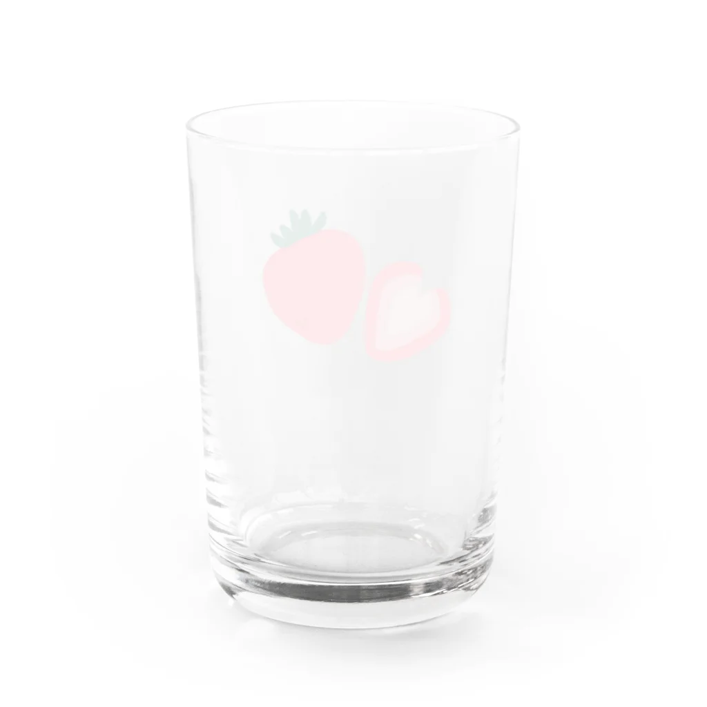 くまさき屋＊イラスト描いてますのハートに切ったいちご🍓 Water Glass :back