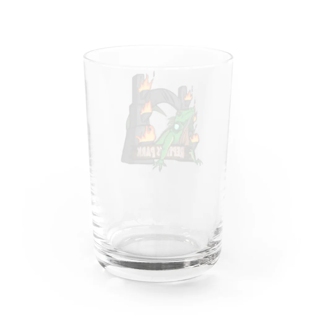 R's houseのグリーンイグアナパーク Water Glass :back