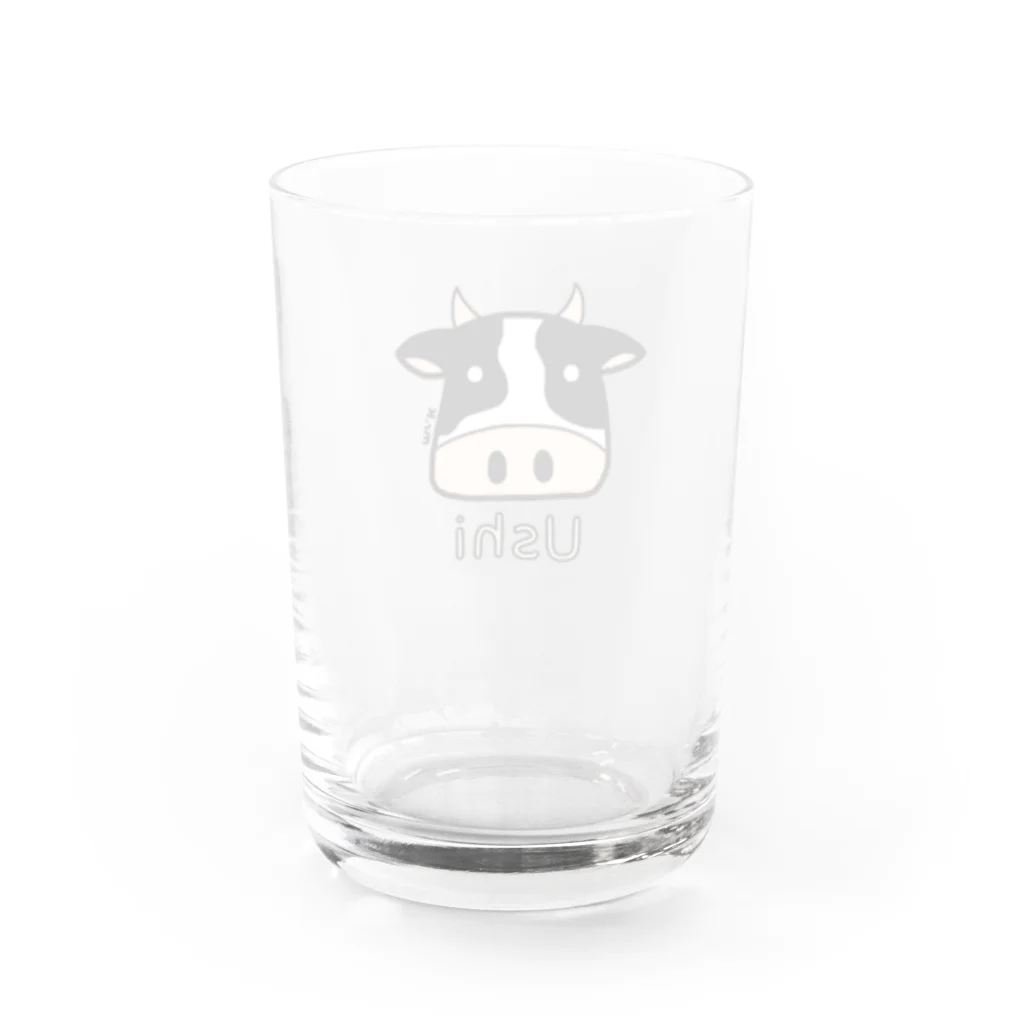 MrKShirtsのUshi (牛) 色デザイン Water Glass :back