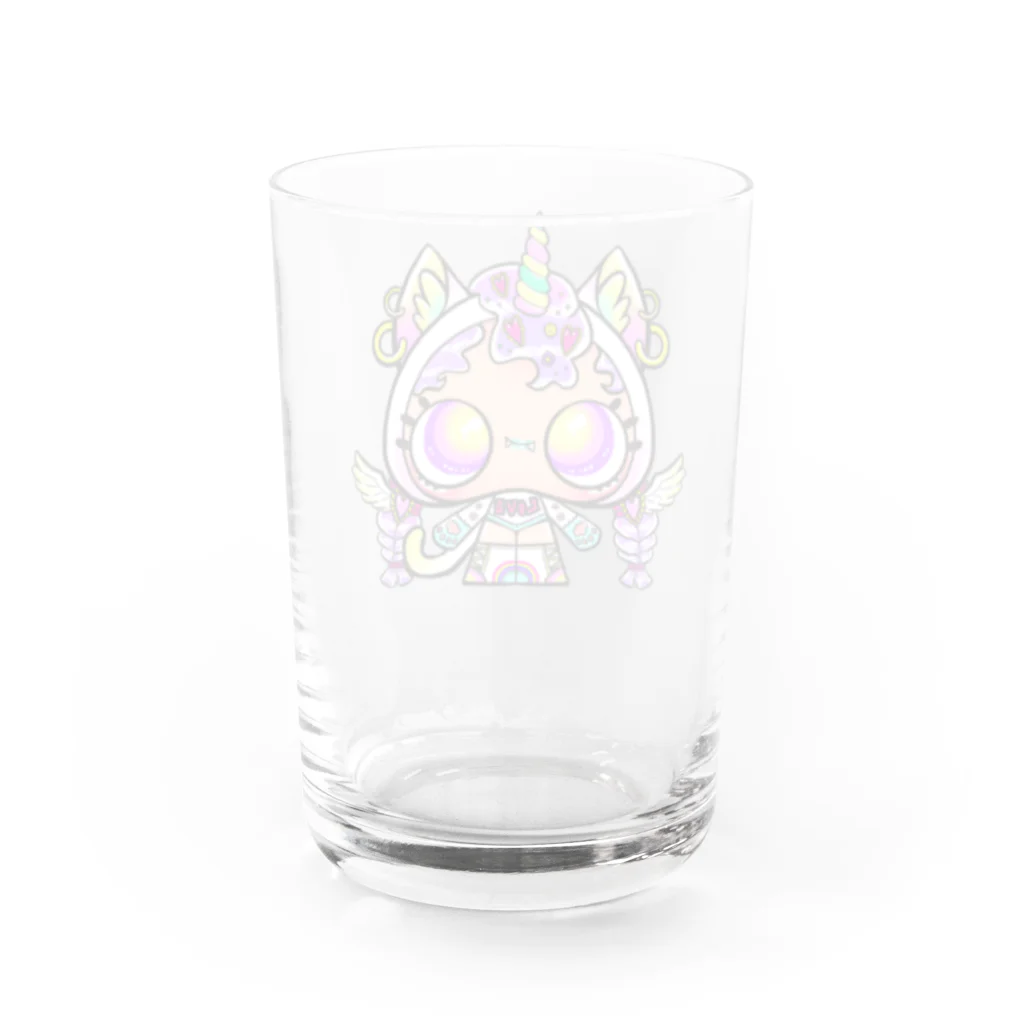 NAMOCHANG☆SHOPのねこかぶりちゃん☆MAGICAL UNICORN Water Glass :back