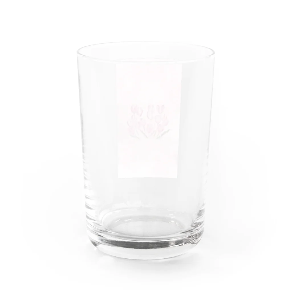 R’sのピンクのチューリップ Water Glass :back