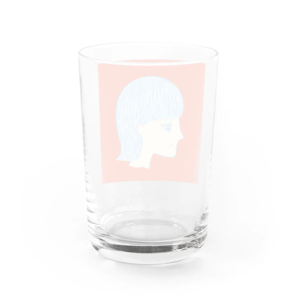 J-illustrationのyokogao-onnanoko-o Water Glass :back