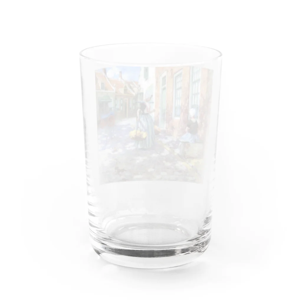 世界の絵画アートグッズのジョージ・ヒッチコック《オランダのフラワーガール》 Water Glass :back