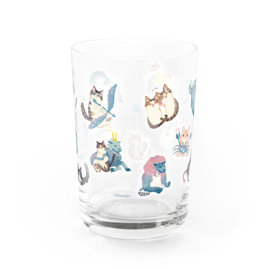 vagの猫と星座（全員集合） Water Glass :back