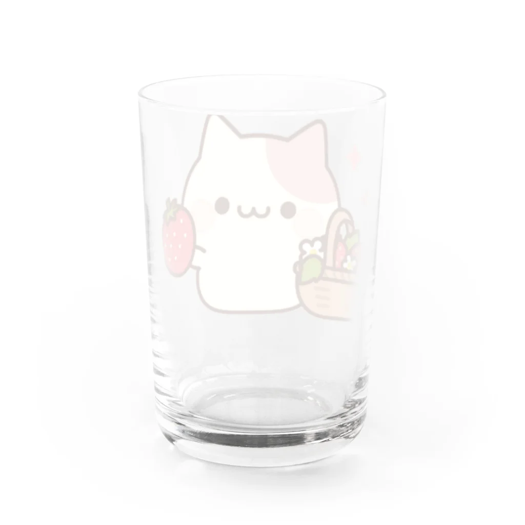 DECORのラブリーなにゃんこ　いちごver. Water Glass :back