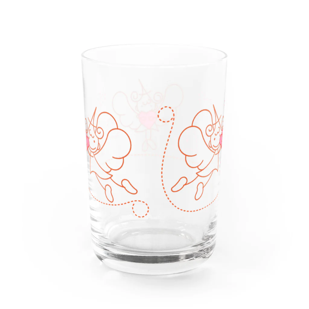 山名阿代のアルファベットエンジェルハートをギュッと Water Glass :back