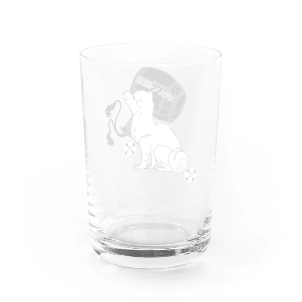 終身名誉かわいい担当の山東京伝の桃太郎の犬 Water Glass :back