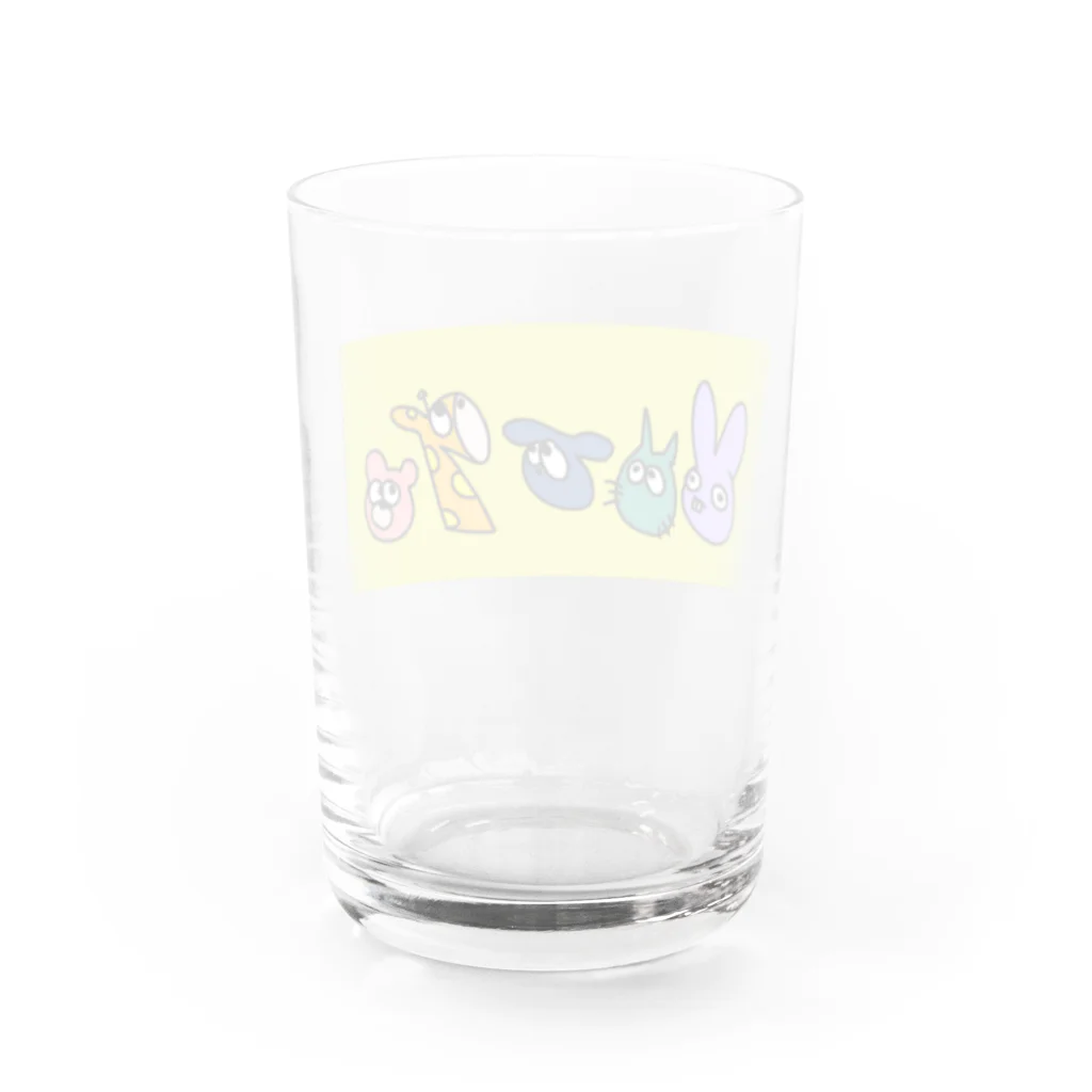 バターミルクビスケットのうさぎとねこといぬときりんとくま Water Glass :back