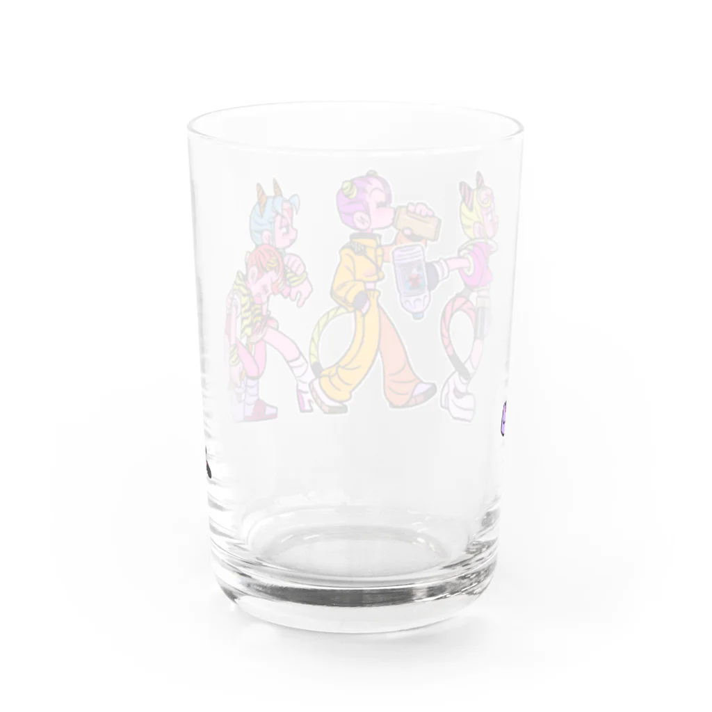 メイドイン極楽スズリ店の酒飲みどもの行進 Water Glass :back