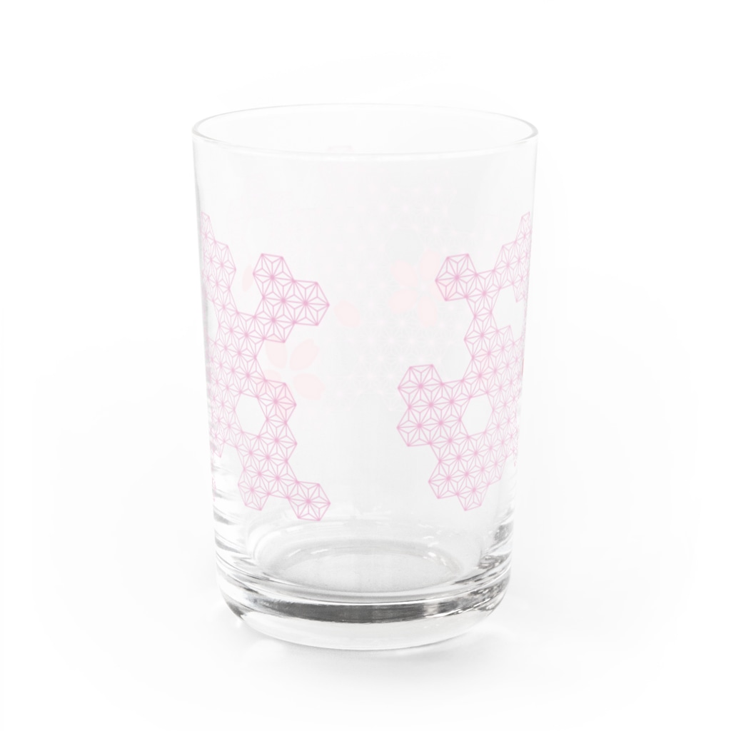 uzi_macchoの麻の葉-桜 Water Glass :back
