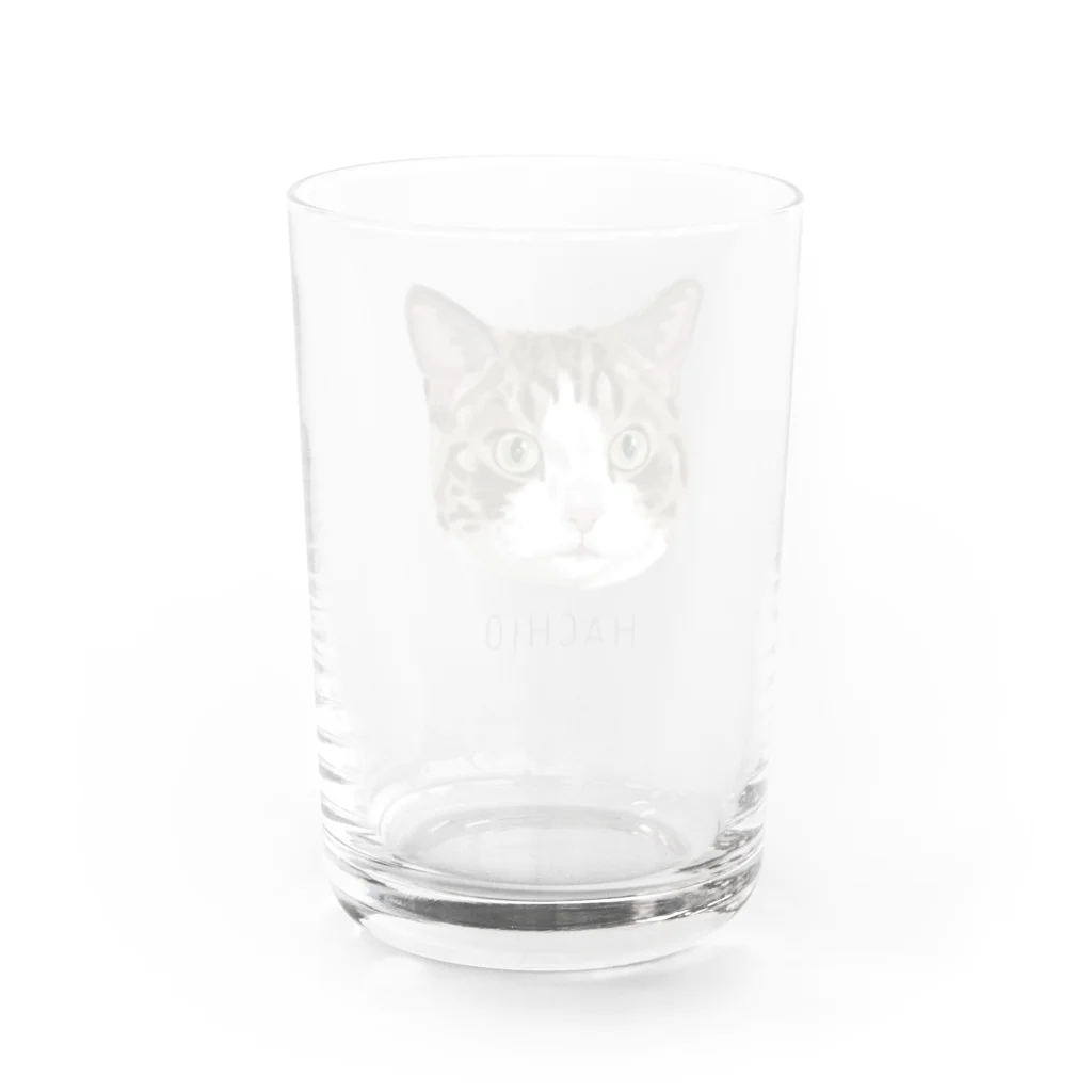 みきぞーん｜保護猫 ミッキー画伯と肉球とおともだちのhachio Water Glass :back