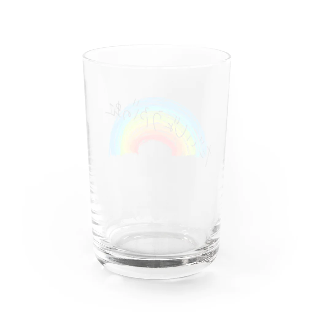 こん⚡の虹のグラス Water Glass :back