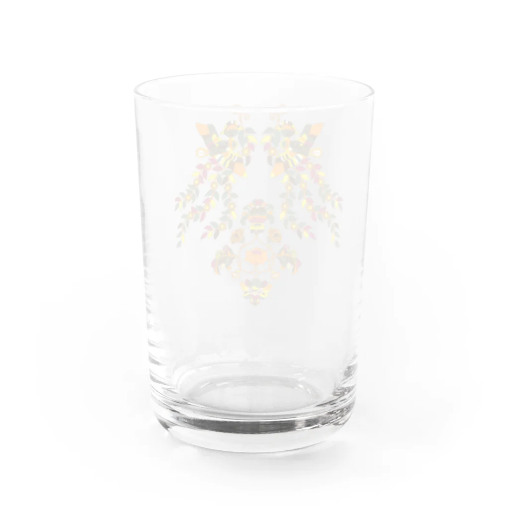 麻の【正倉院】花喰鳥文様 Water Glass :back