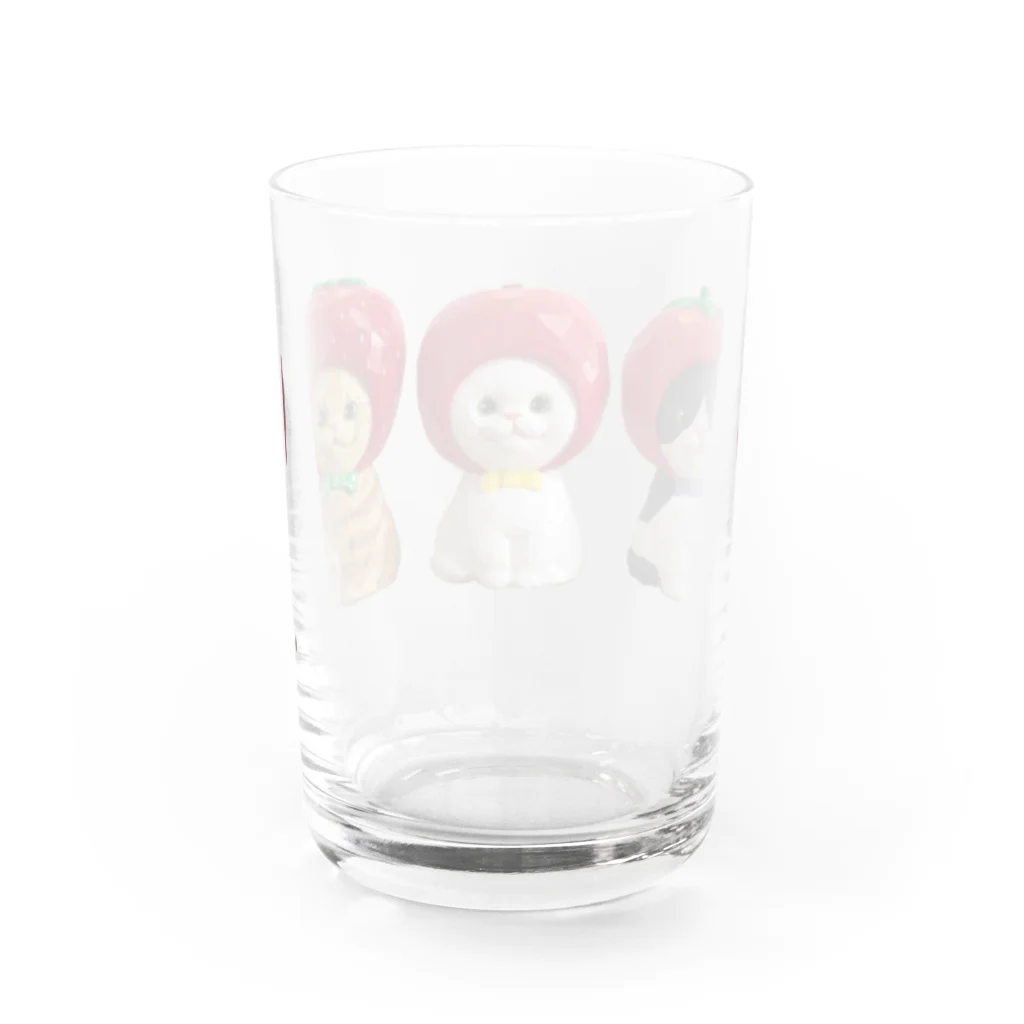 marumaruちゃん工房の木彫りの猫たち🍅🍎🍓 Water Glass :back