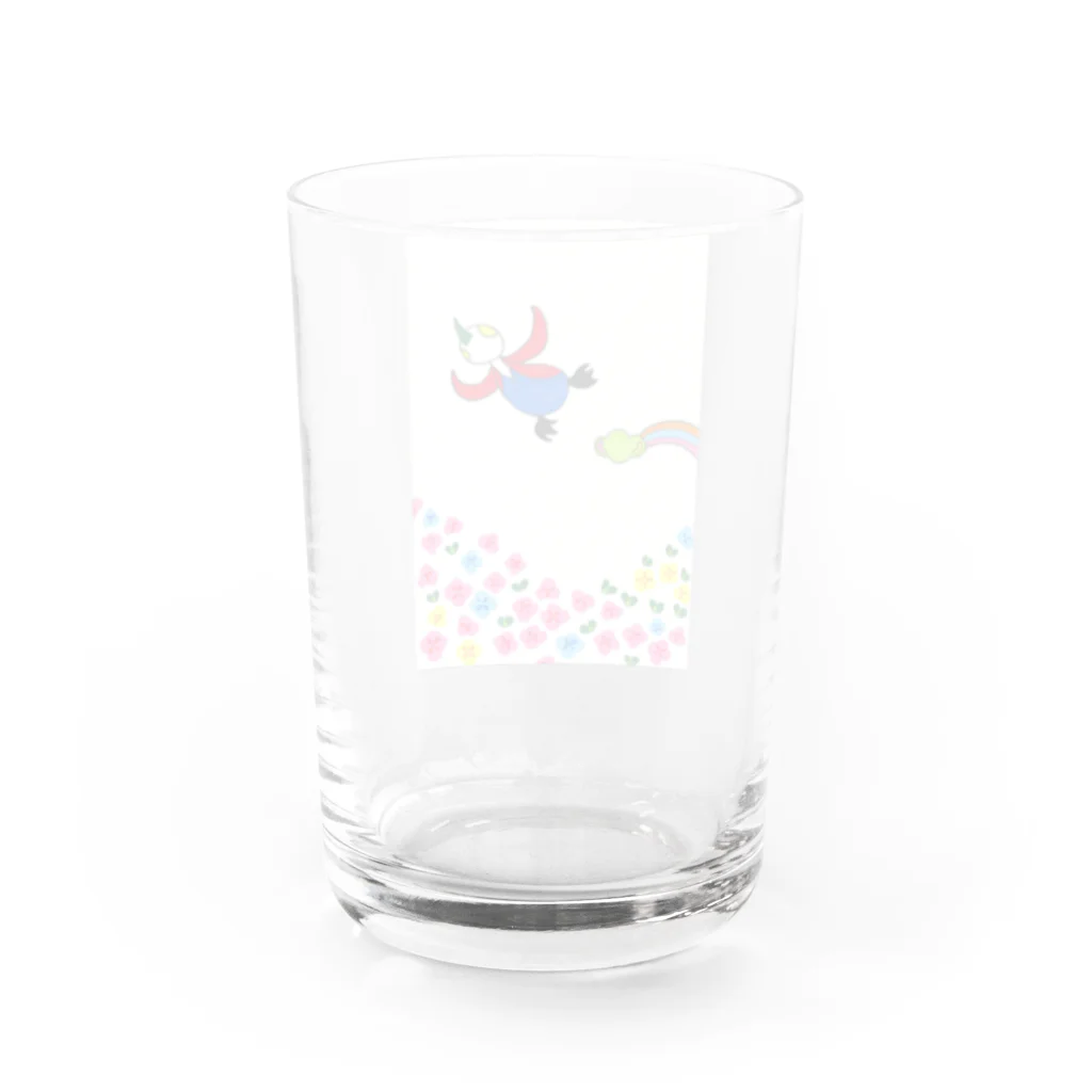 空、翔ブ、ペンギン。の「お花畑」グラス Water Glass :back