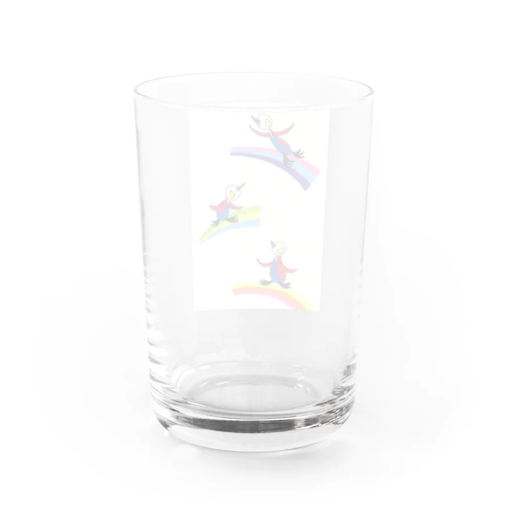 空、翔ブ、ペンギン。の「虹」グラス Water Glass :back