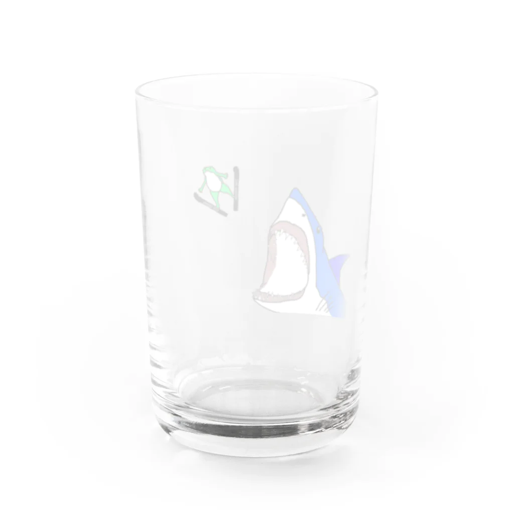 one minute shopのサメとカエル Water Glass :back