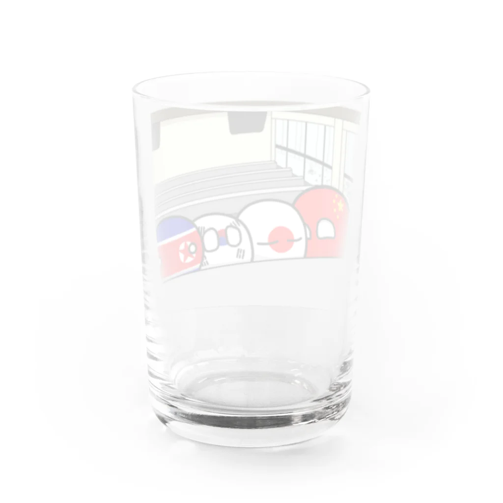 ELUAの東アジアの国たち【国旗】【ポーランドボール】 Water Glass :back