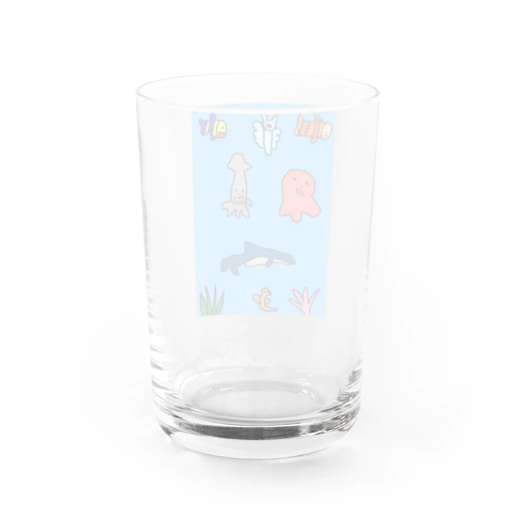 絵が下手な人。の海産物フェア Water Glass :back