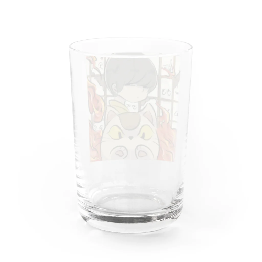 藤原スズ屋の目目連とすねこすり Water Glass :back